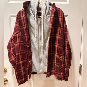 Von Maur - Zipper Button Plaid Jacket - Size L
